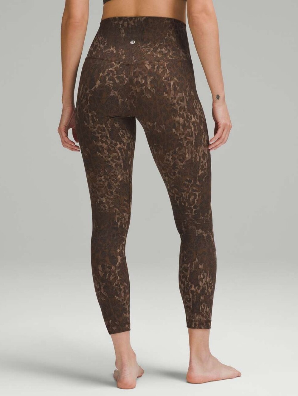 Lululemon Align HR Pant 25" 7/8 Lined Truleopard MAX Brown Multi Size 10 EUC